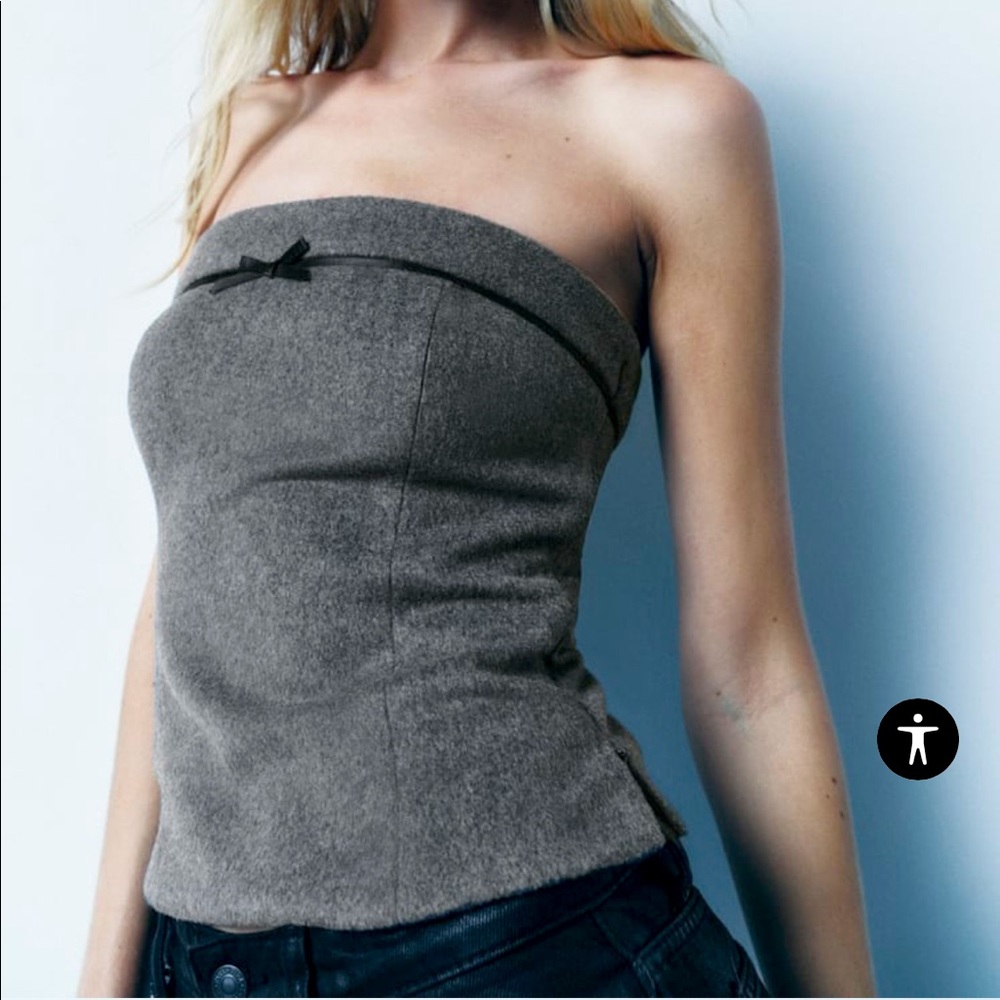 New with tags Zara bow strapless top